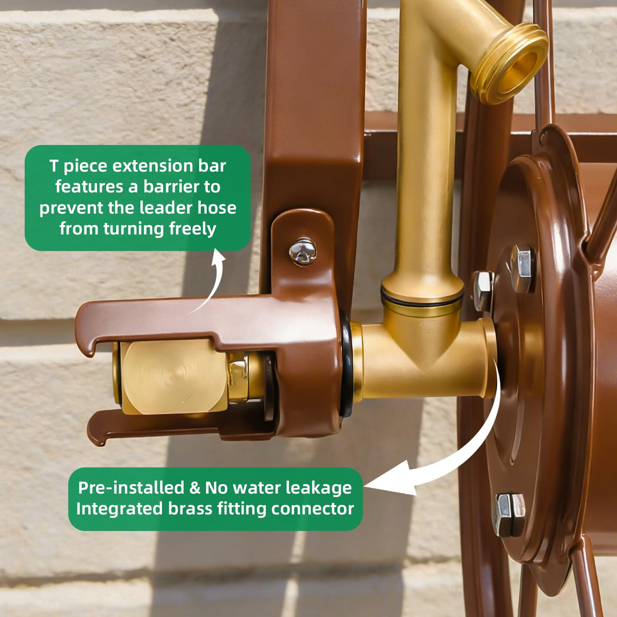 Wall Mount Metal Garden Hose Reel Holds 155ft 5/8" Hose C704