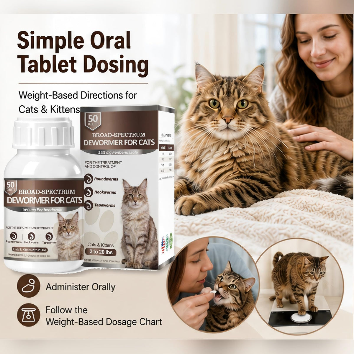 Cat Dewormer 50 Tabs M28485