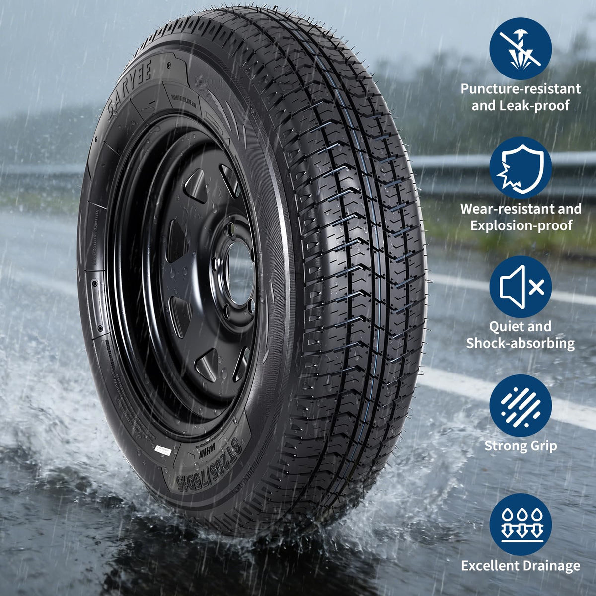 2-Pack ST205/75D15 Trailer Tires and 15" Rims O9348