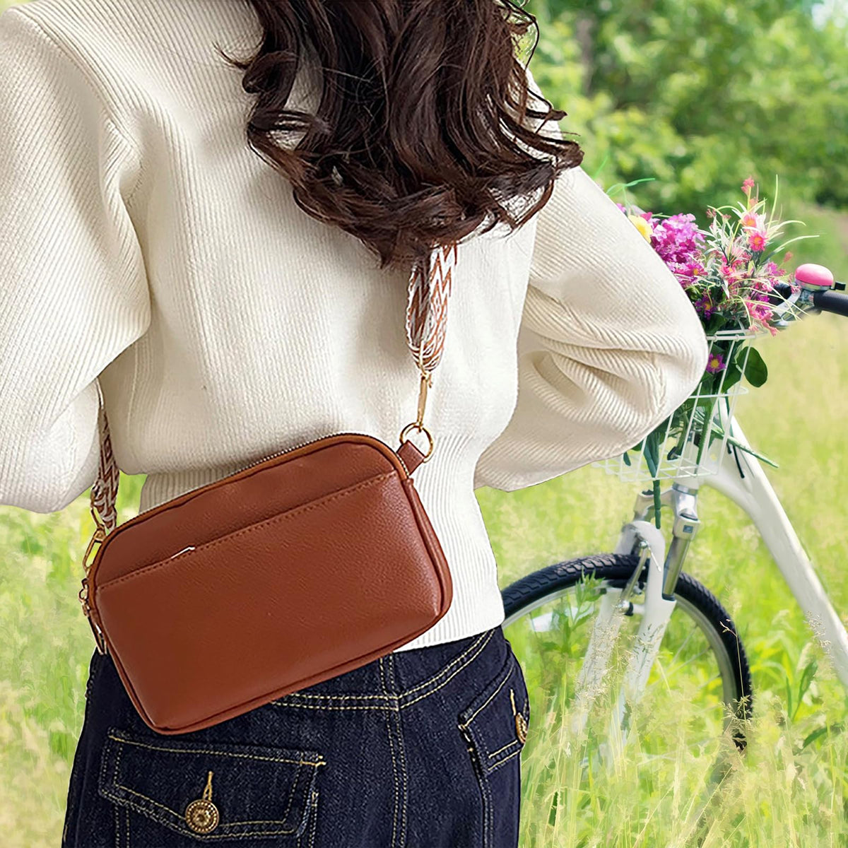 Mini Crossbody Bag Vegan Leather Sling Purse D129762