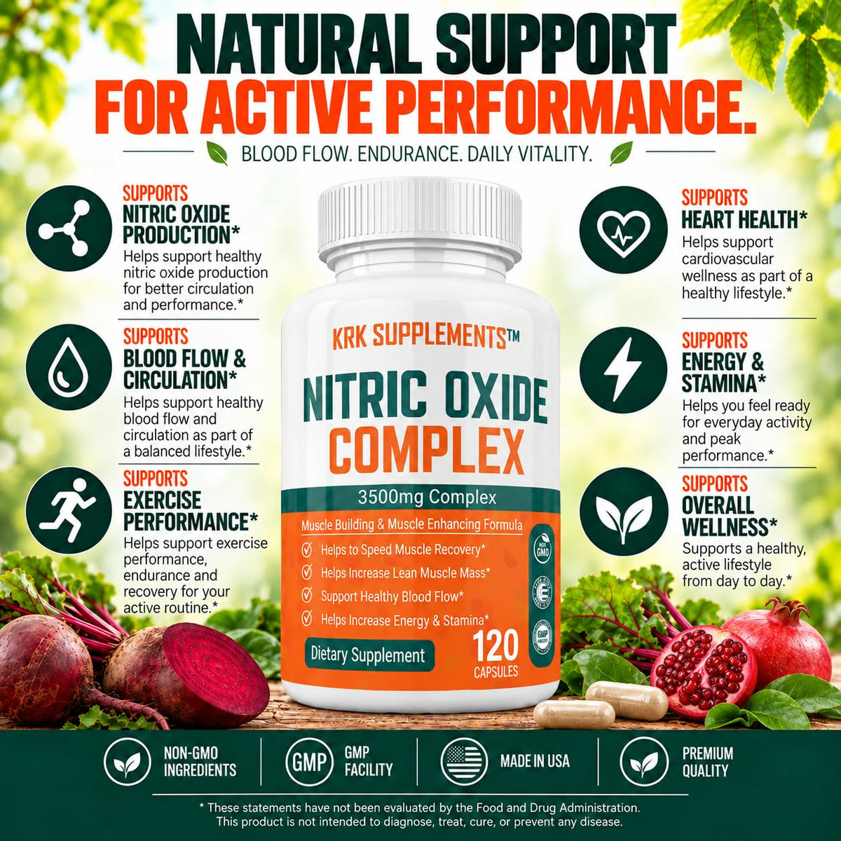 Nitric Oxide Complex 3500mg 240 Capsules U2726