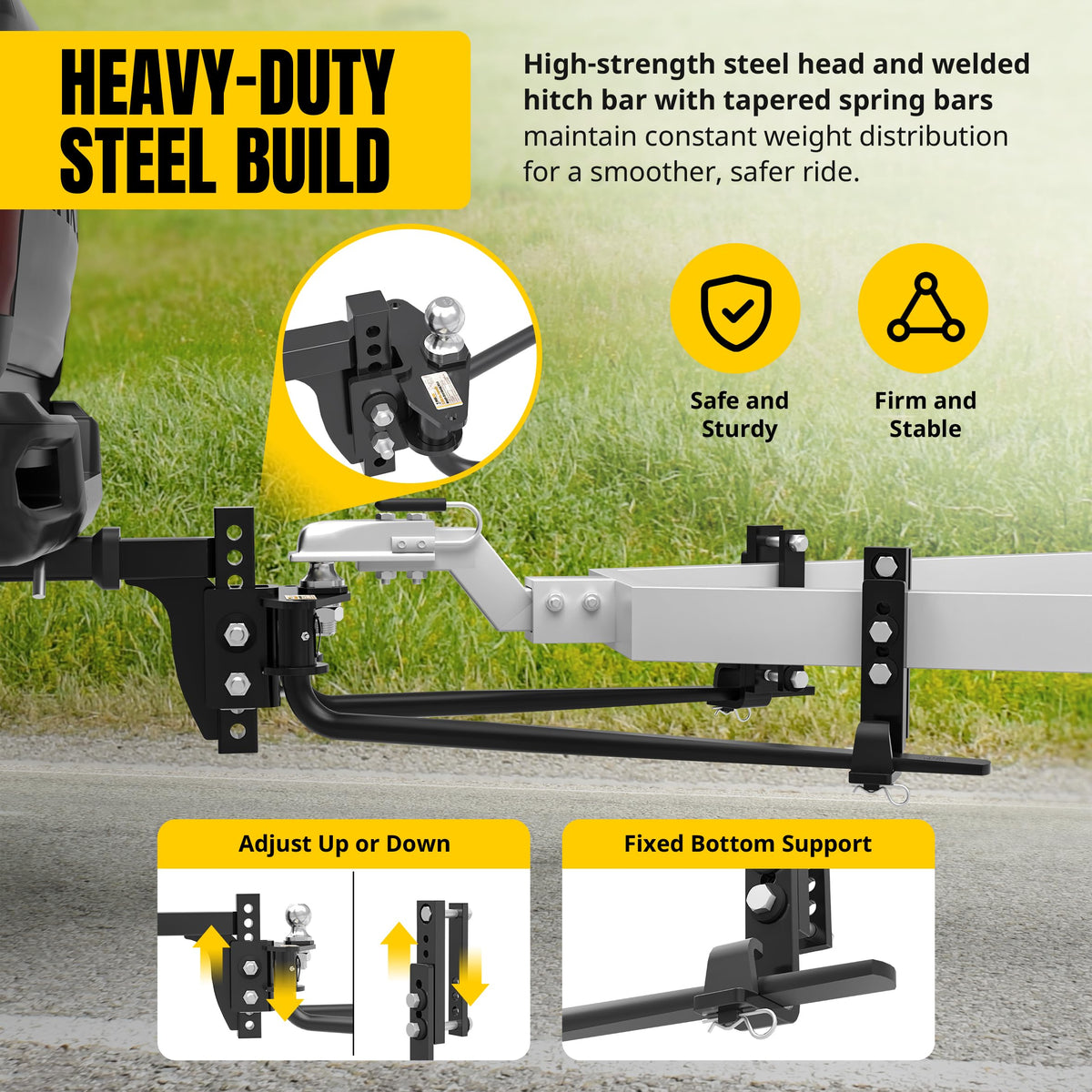 Weight Distribution Hitch with Sway Control Kit, 11,500 lb Capacity, Black G21253