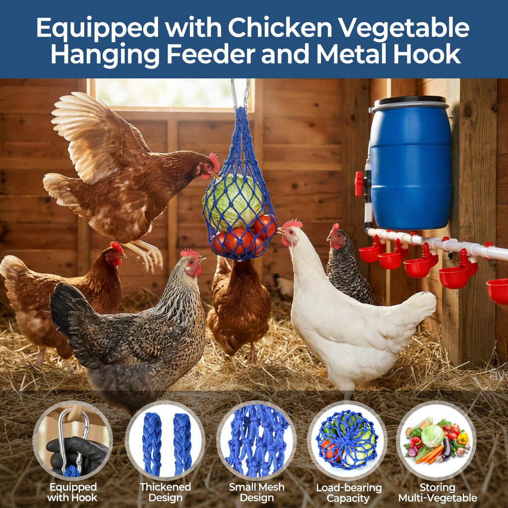 57 Pcs Automatic Chicken Waterer System Set with 8 Water Cups J98397