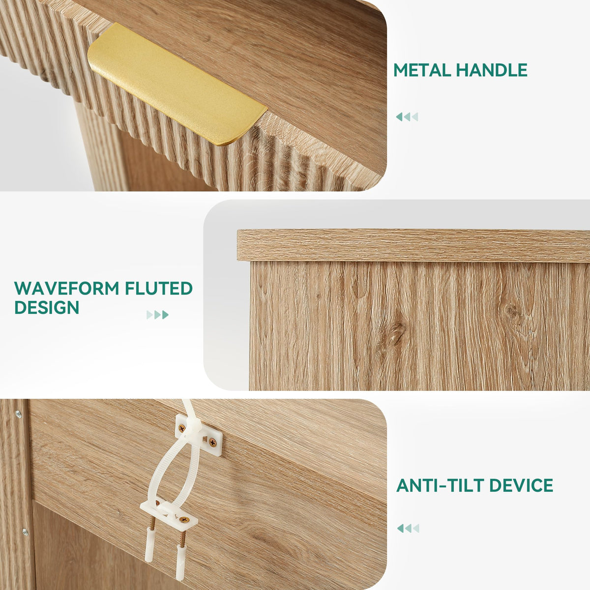 47.2" Oak Console Table with 2 Drawers & Shelf J658