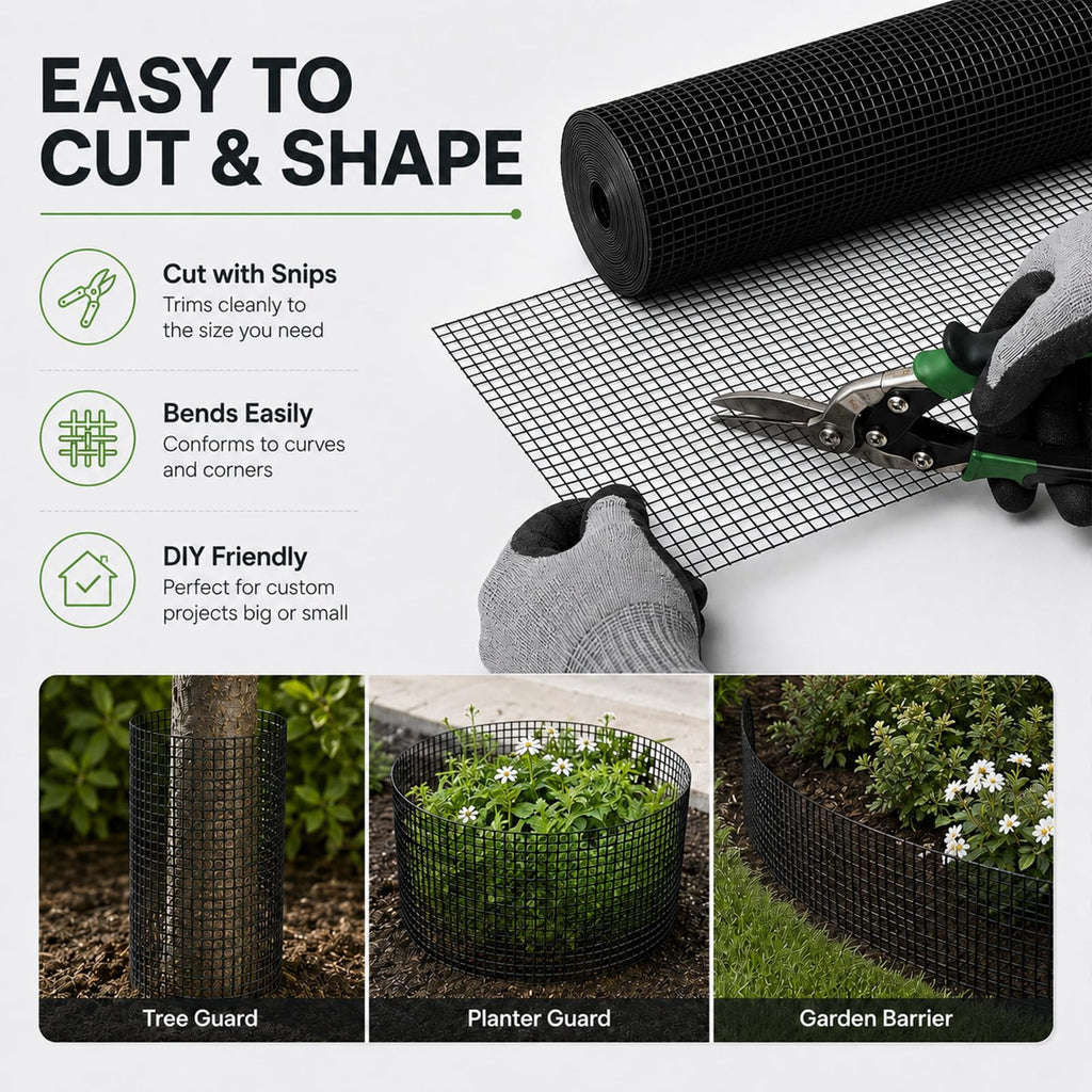 Black 1/2 inch 19 Gauge Wire Mesh Roll U270