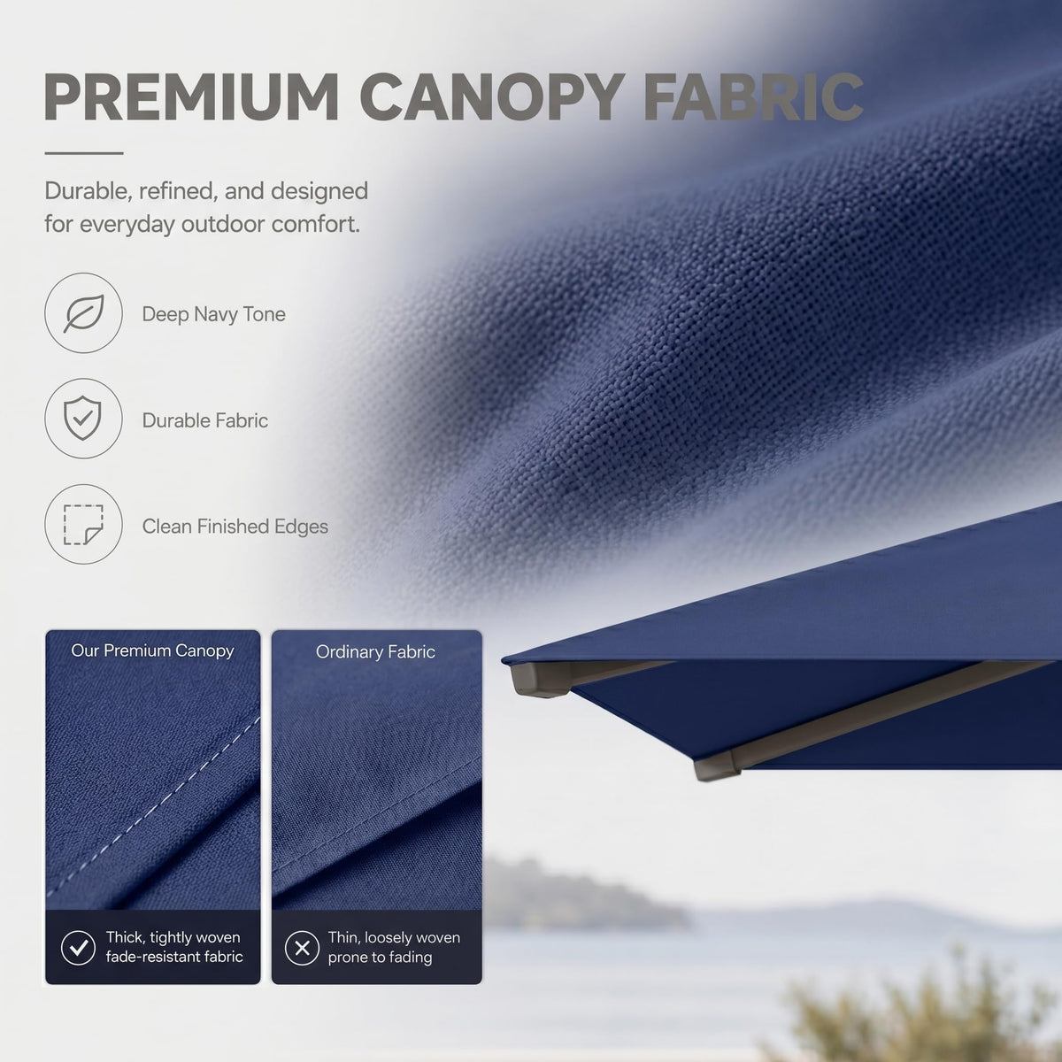 Large Square Cantilever Patio Umbrella with Aluminum Pole E779884