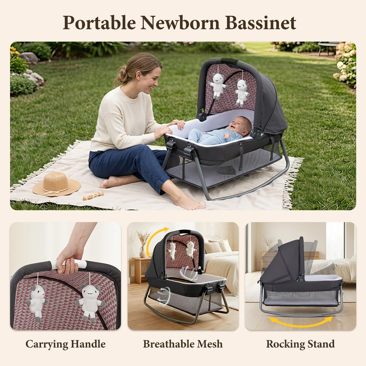 5 in 1 Pack and Play with Bassinet V8641