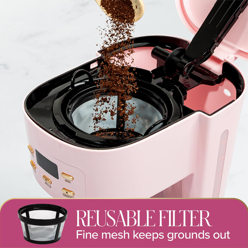 12-Cup Programmable Drip Coffee Maker with Glass Carafe T7554