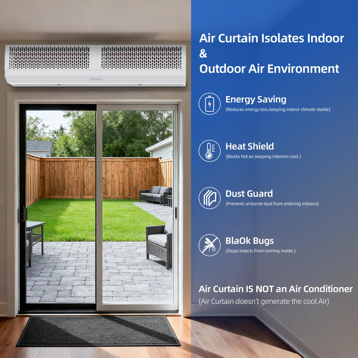 36'' Wall-Mounted 2-Speed Air Curtain P212