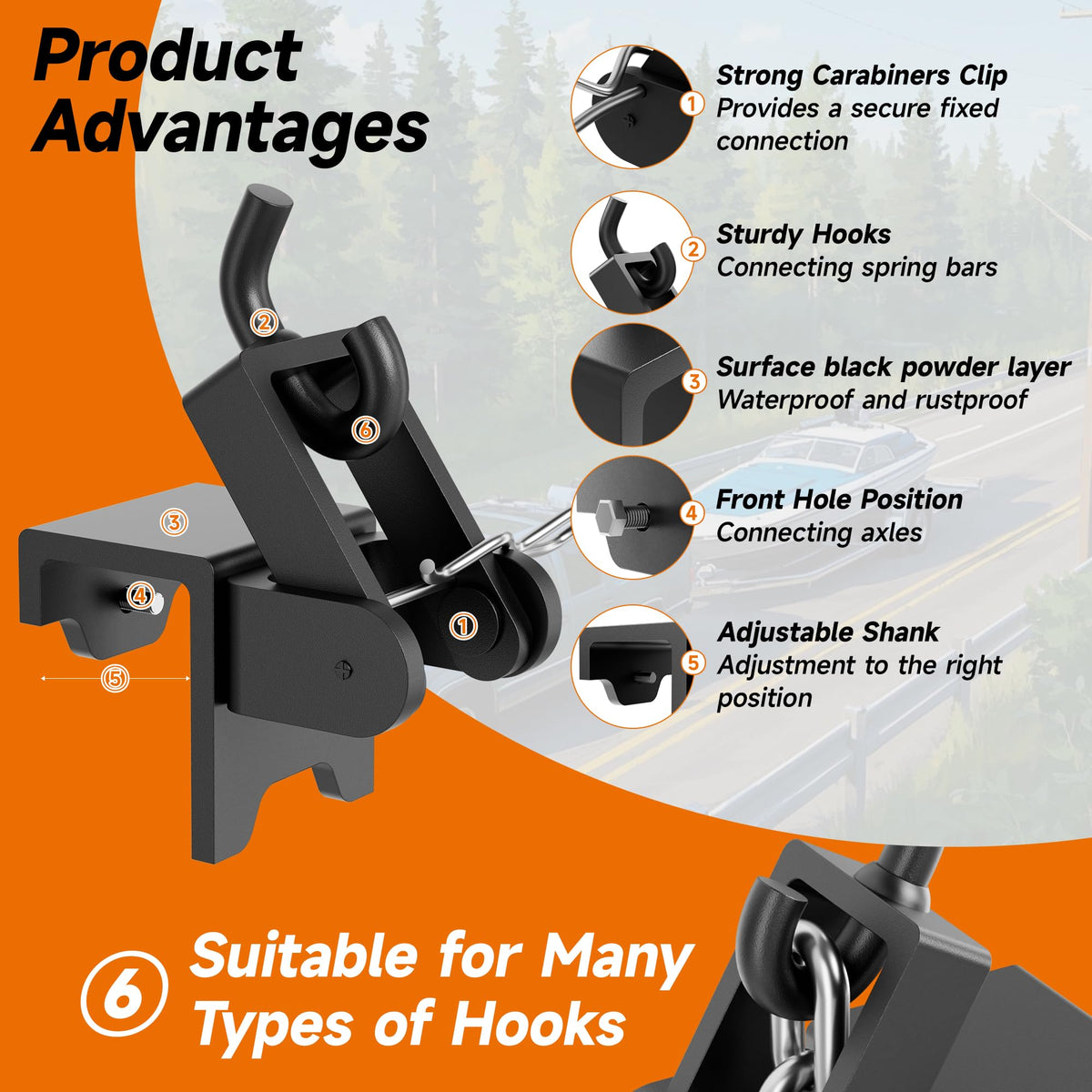 Heavy Duty Weight Distribution Hitch Brackets 2 pcs K2702