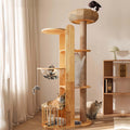 Solid Wooden Cat Tree Tower with Scratching Post C630514