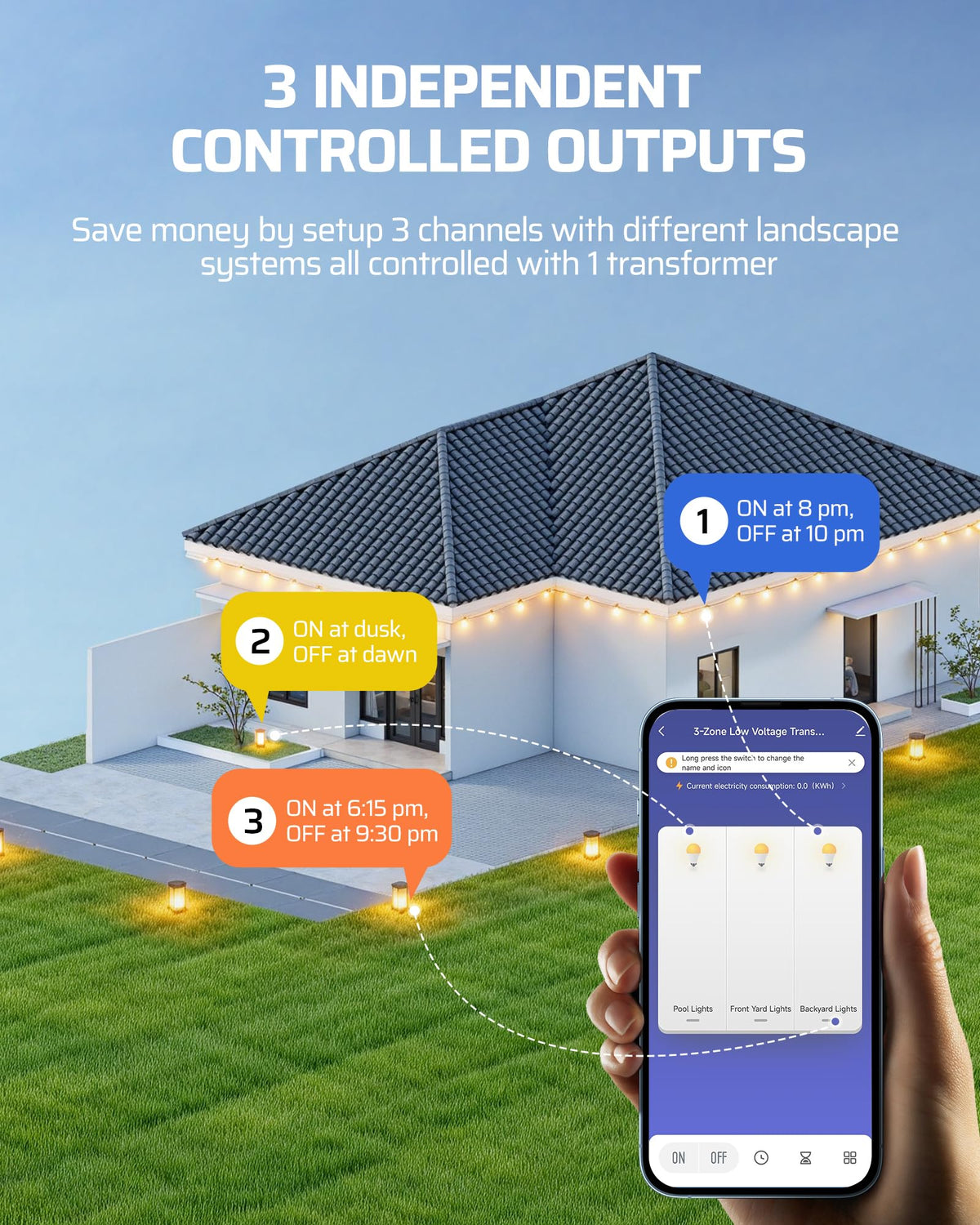 300W Low Voltage Landscape Transformer with Timer I622262