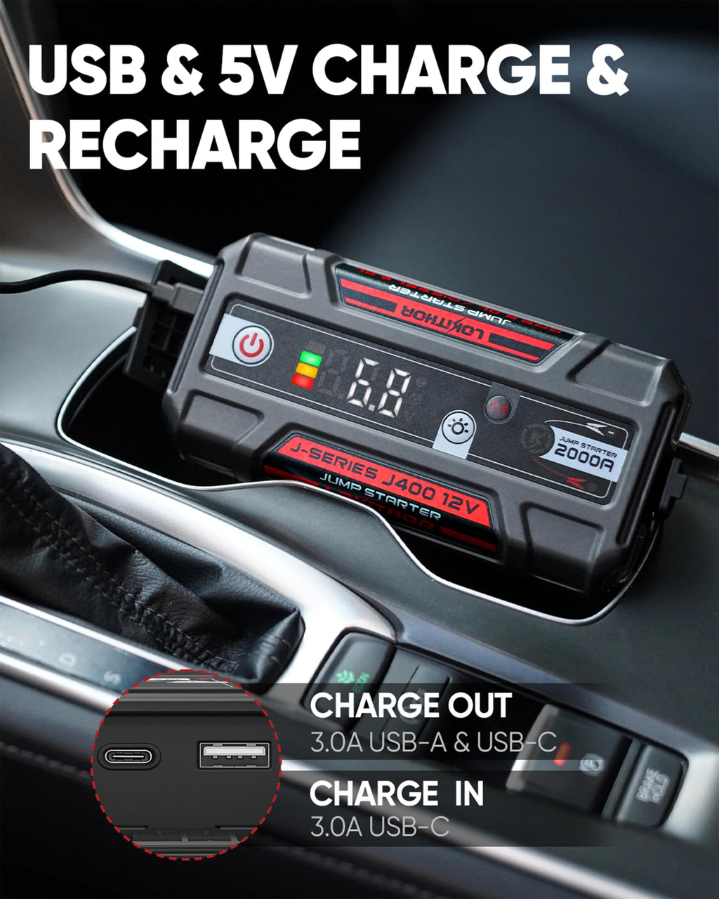 Portable Jump Starter for 8.0L Gas & 6.0L Diesel Engines U430