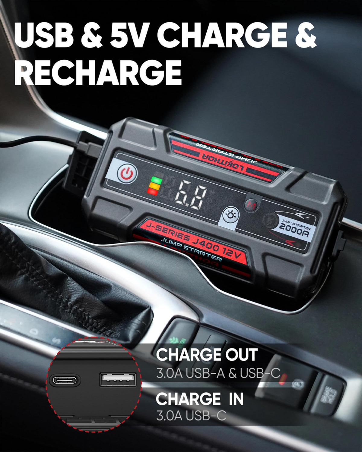 Portable Jump Starter for 8.0L Gas & 6.0L Diesel Engines U430