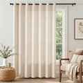 Linen Curtain 84 Inch Light Filtering Grommet 1 Panel Beige A82667