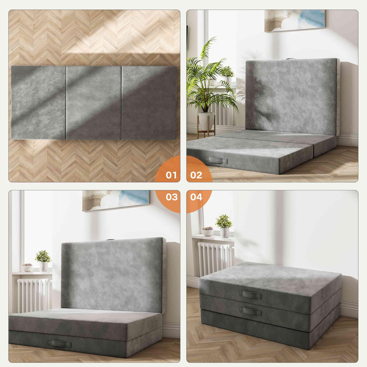 4 Inch Twin Tri-Fold Mattress Topper U105