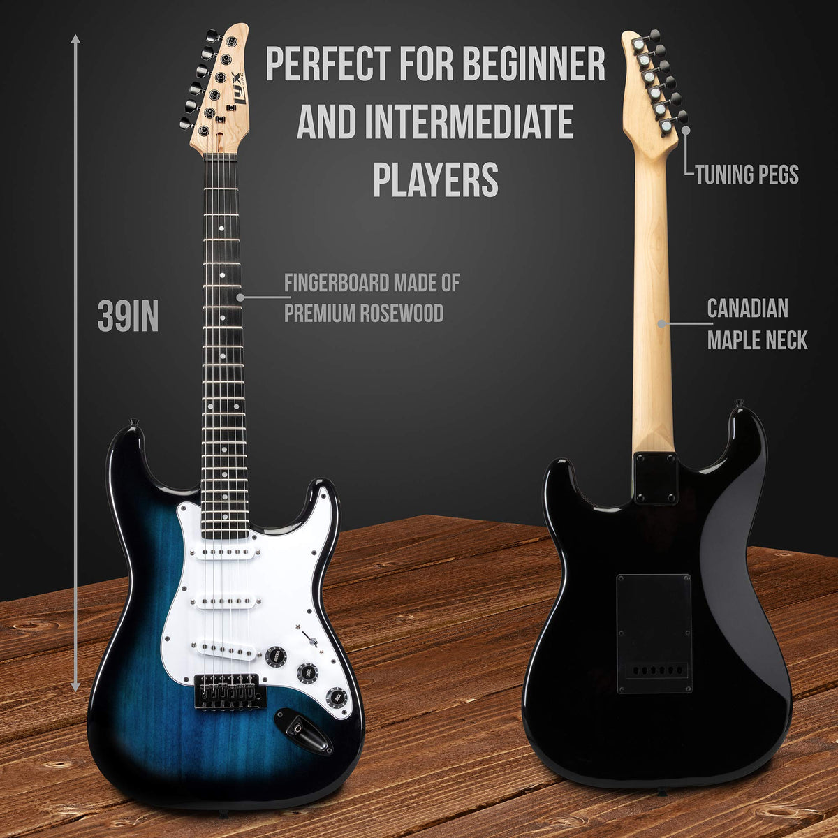 39 inch Electric Guitar Kit with Amplifier Blue A91431