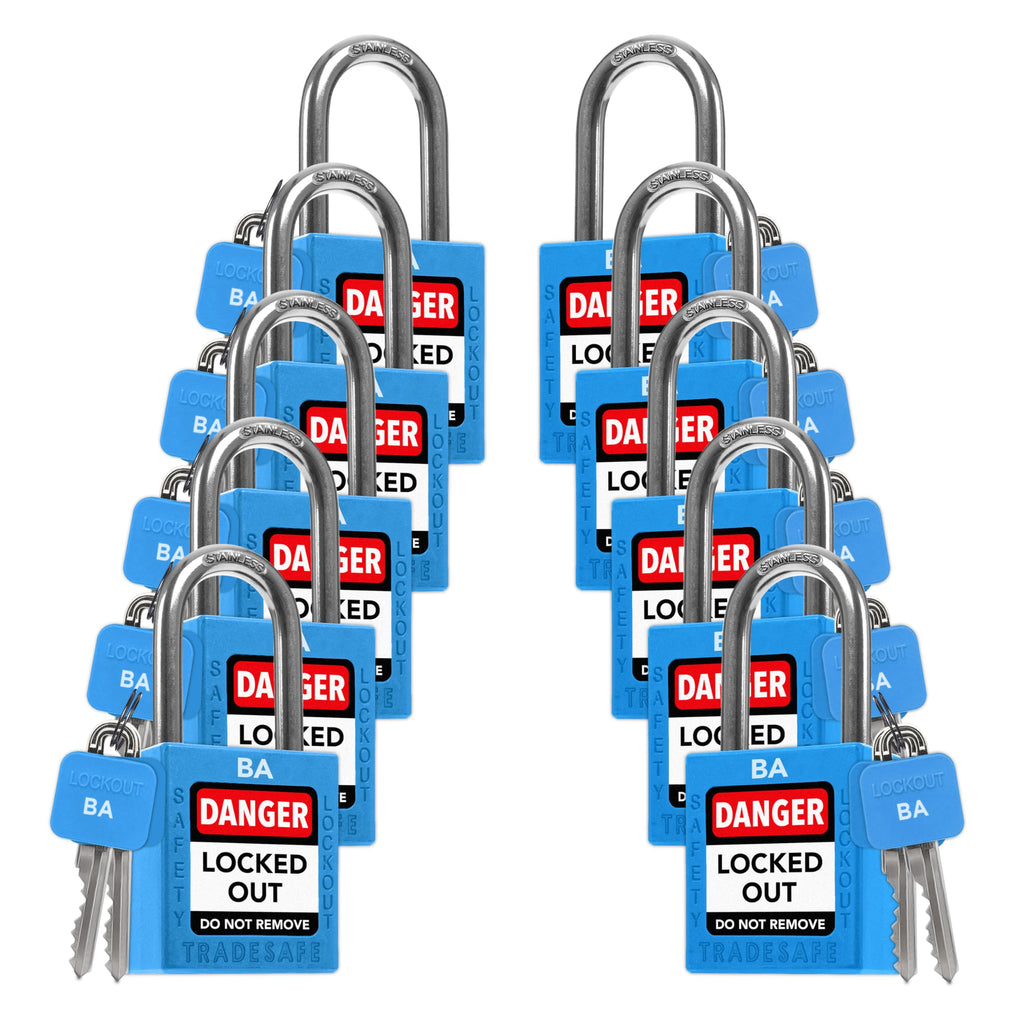 10 Blue Keyed Alike Locks D25734