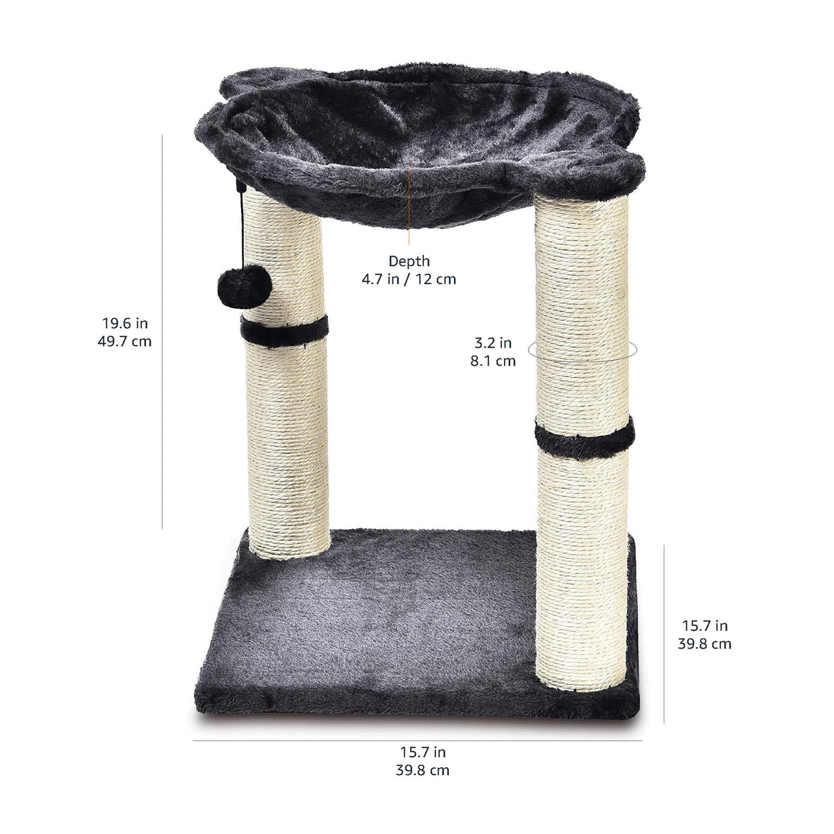 Cat Condo Tower with Hammock Bed and Scratching Posts Z361927