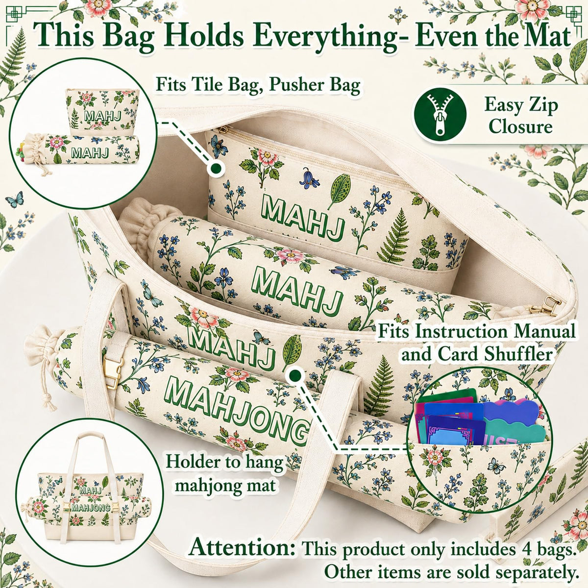 Mahjong Tile Bag Set M8938