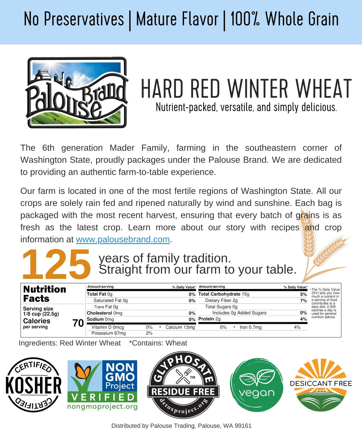 Hard Red Winter Wheat Berries 25 LBS Bucket B1087
