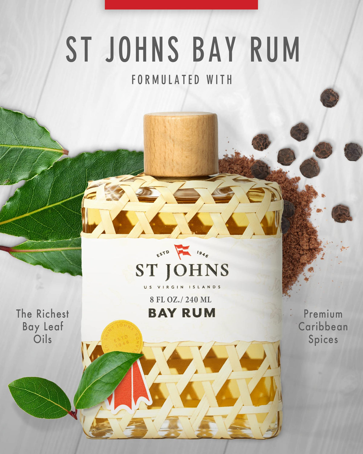 Bay Rum Aftershave and Cologne 8 oz Splash Bottle U591111
