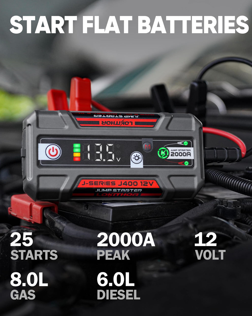 Portable Jump Starter for 8.0L Gas & 6.0L Diesel Engines U430