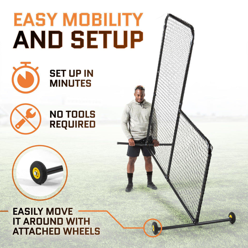Baseball Pitching Net with Wheels 6 feet by 6 feet O491