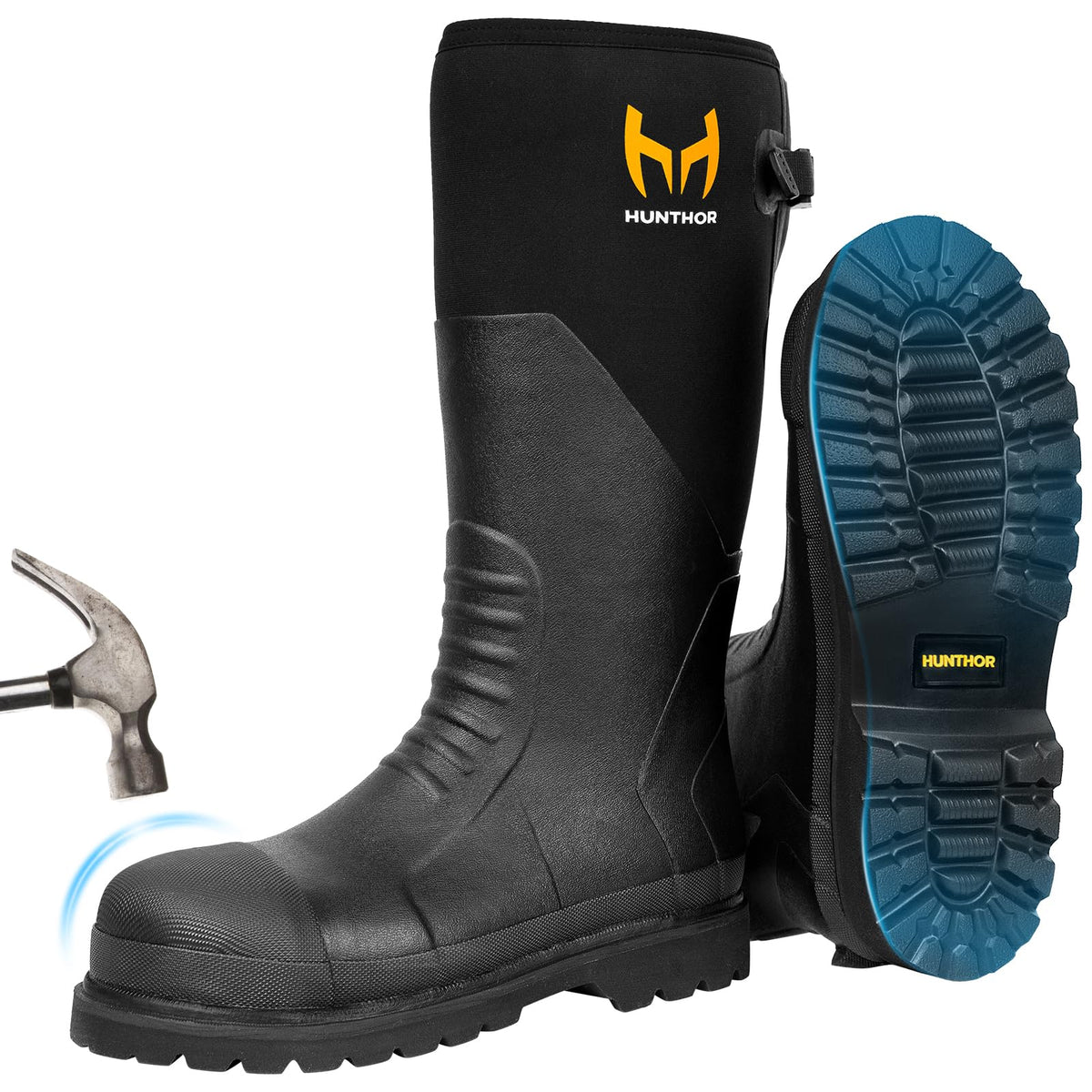 Steel Toe Rubber Work Boots with Steel Shank N47282