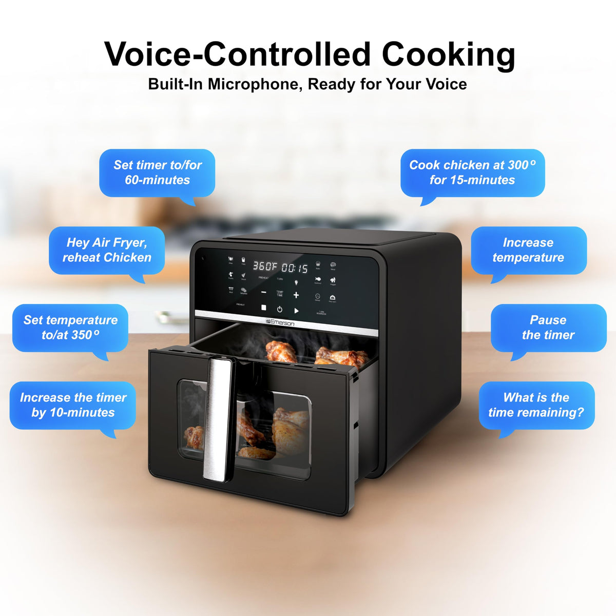6-in-1 10QT Nonstick Air Fryer 1700W Y19362