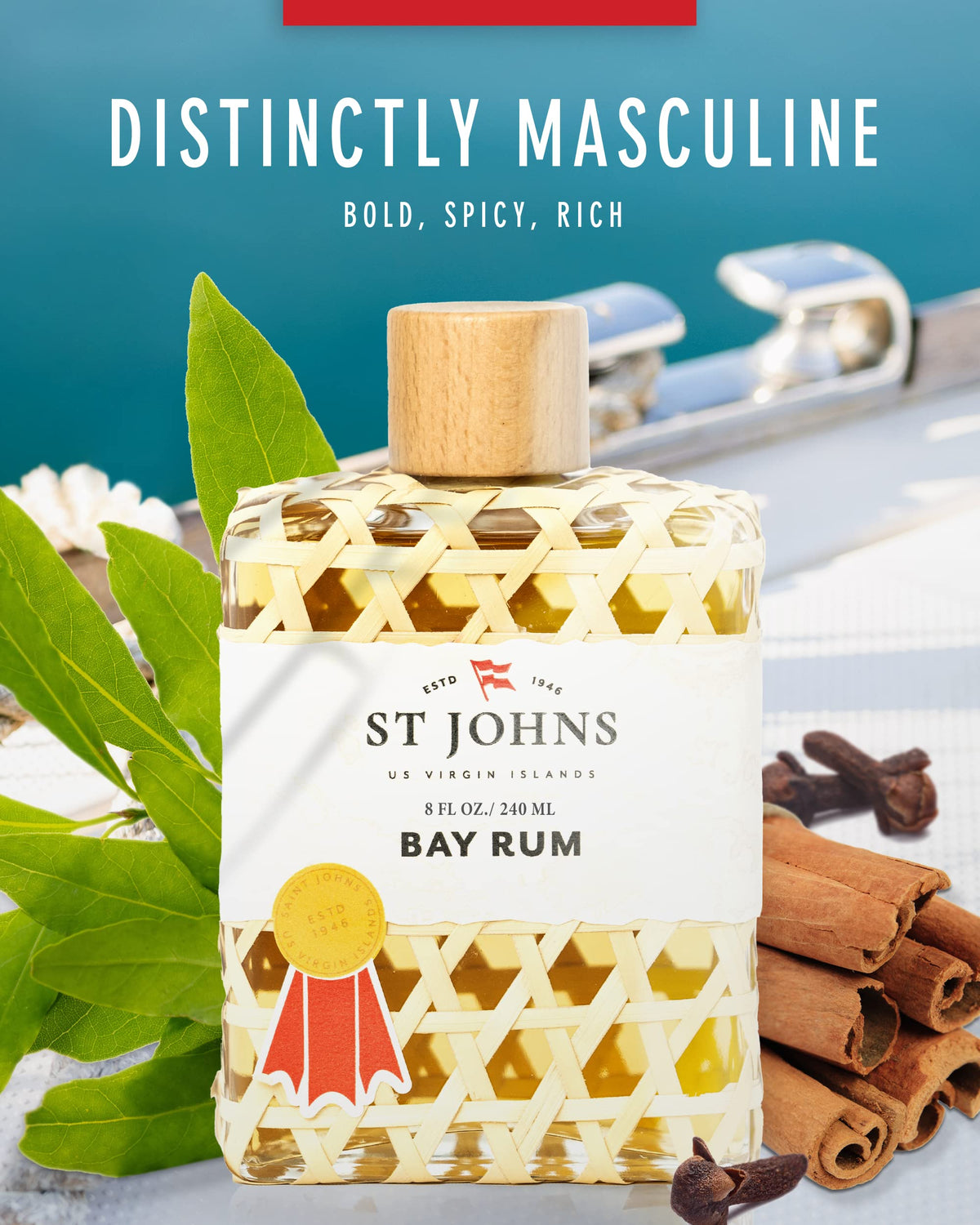 Bay Rum Aftershave and Cologne 8 oz Splash Bottle U591111