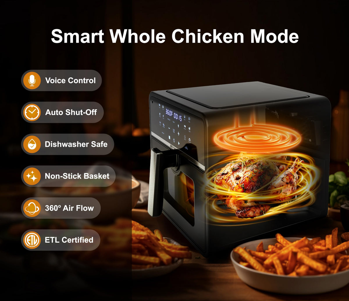 6-in-1 10QT Nonstick Air Fryer 1700W Y19362