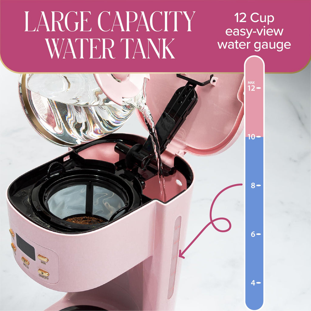 12-Cup Programmable Drip Coffee Maker with Glass Carafe T7554