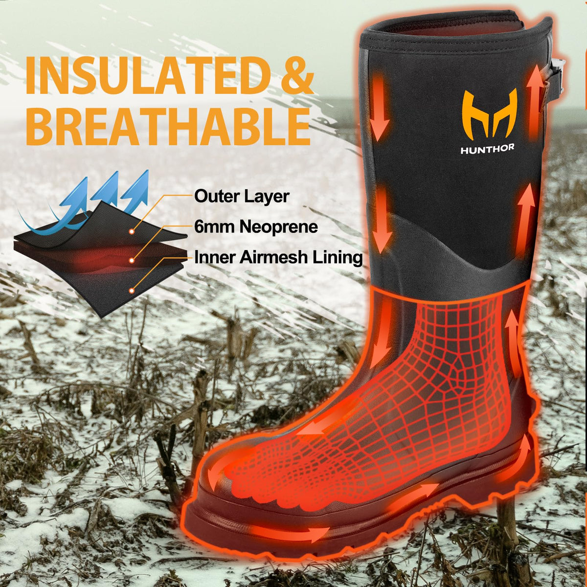 Steel Toe Rubber Work Boots with Steel Shank N47282