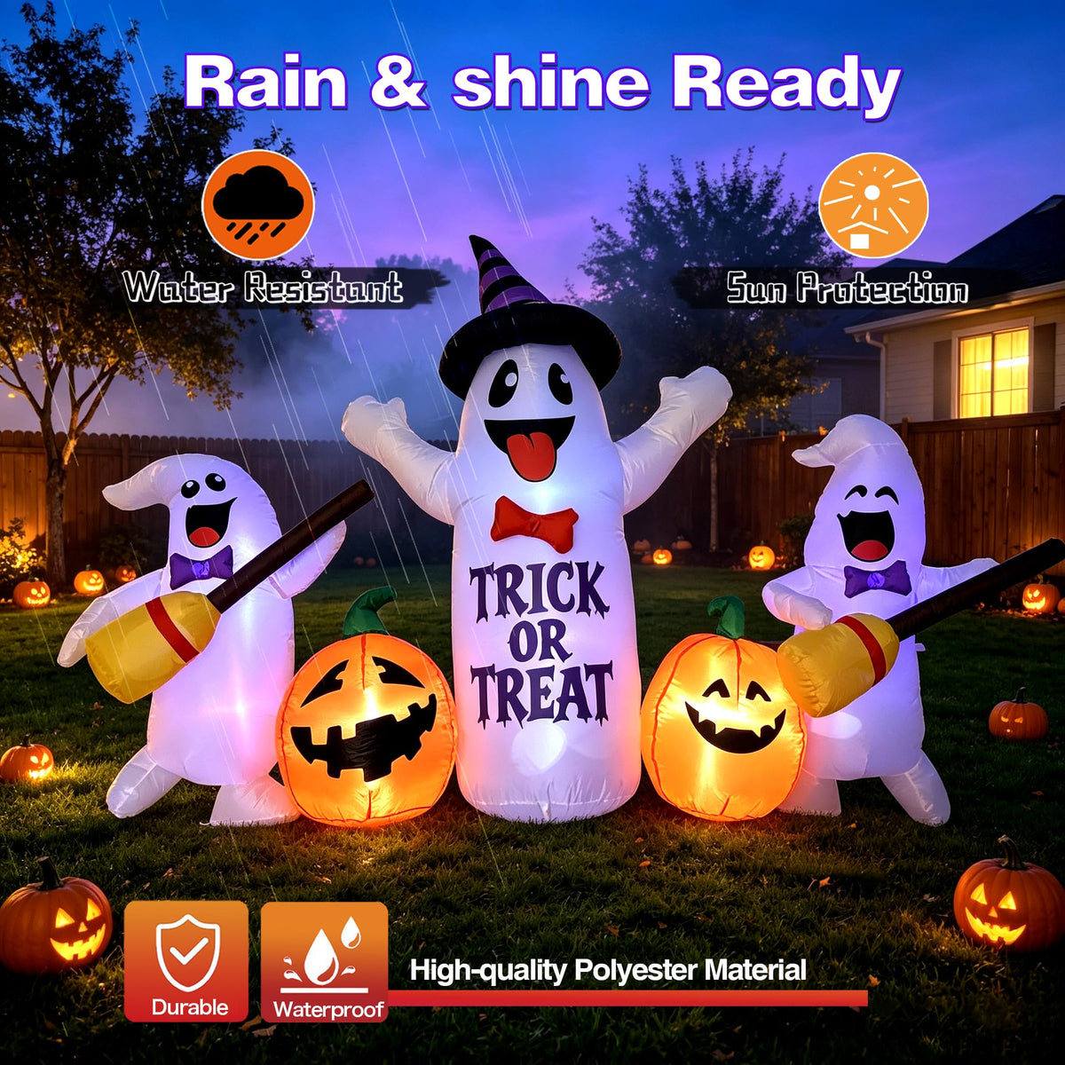 8FT LED Inflatable Ghosts with Pumpkins F205
