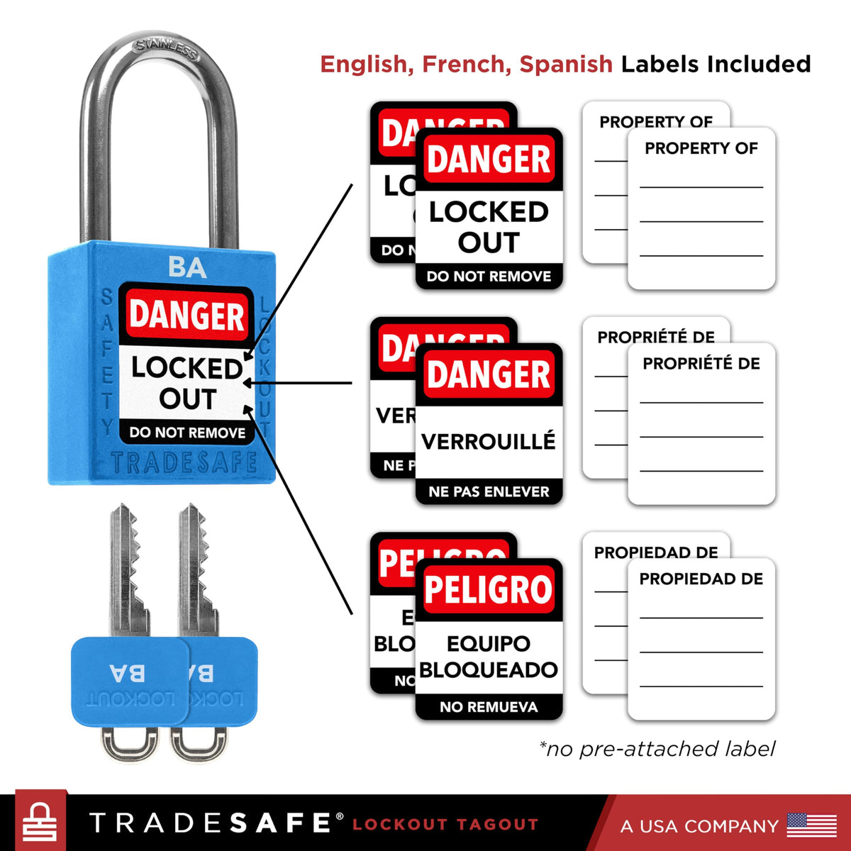 10 Blue Keyed Alike Locks D25734