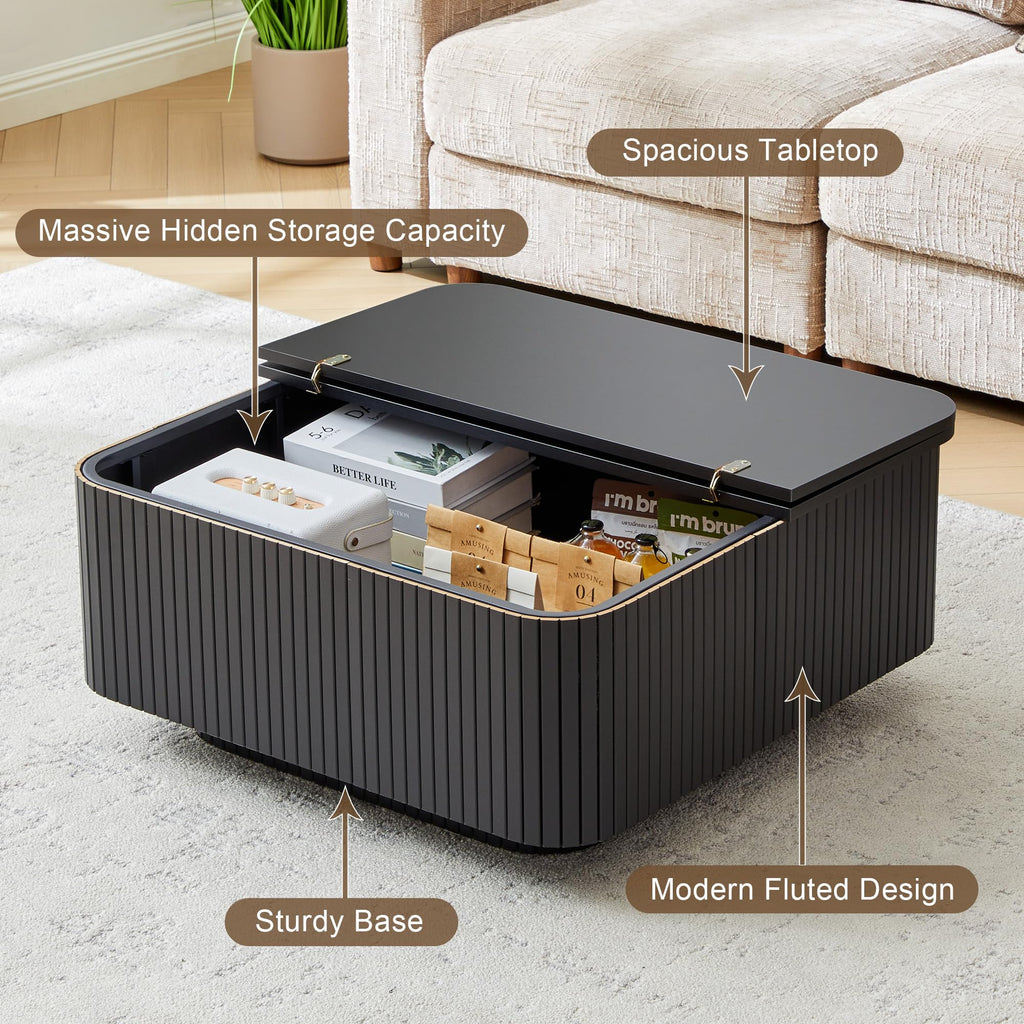 31.5" Square Coffee Table with Storage S8820