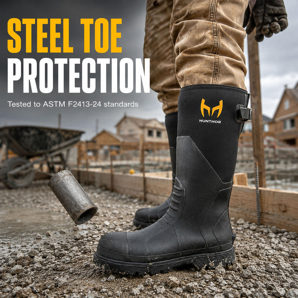 Steel Toe Rubber Work Boots with Steel Shank N47282
