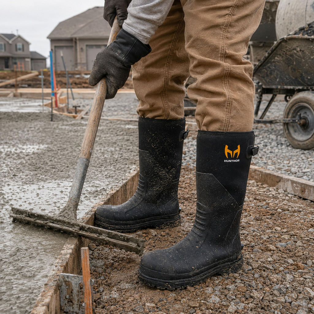 Steel Toe Rubber Work Boots with Steel Shank N47282