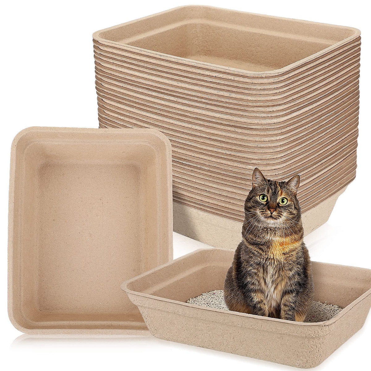 30 Pack Disposable Cat Litter Tray H118