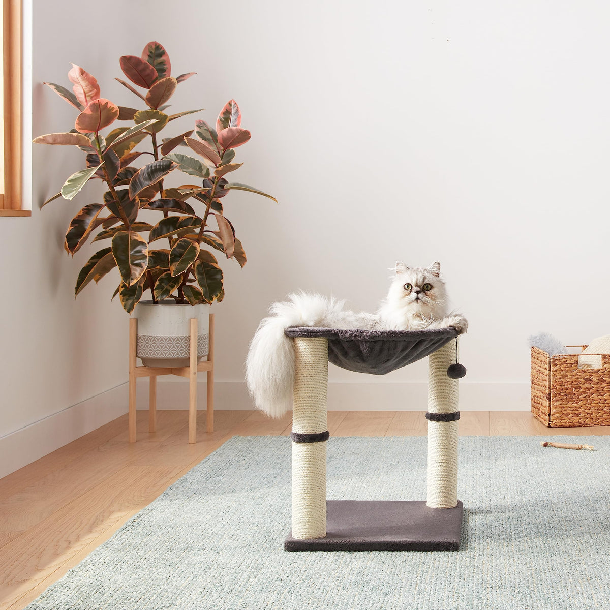 Cat Condo Tower with Hammock Bed and Scratching Posts Z361927